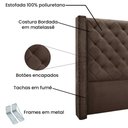 Ver imagem 7 de Cabeceira Cama Box Solteiro 90cm e Recamier Vicenza Veludo Marrom S04 - D'Rossi
