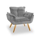 Ver imagem 1 de Poltrona Decorativa Opala Suede Cinza - Twdecora