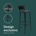Ver imagem 4 de Kit 6 Cadeiras Alta 80cm para Balcão Ilha Bancada Área Gourmet Bar Piscina Banqueta Itagold