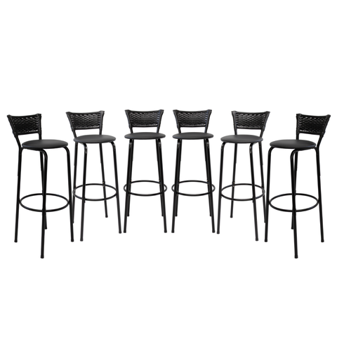 Kit 6 Cadeiras Alta 80cm para Balcão Ilha Bancada Área Gourmet Bar Piscina Banqueta Itagold