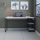 Ver imagem 1 de Mesa C-estante Baixa 150x64x75cm C-02 Prateleiras Branco Chess - Est.preta Branco Chess - Est.preta