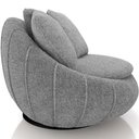Ver imagem 3 de Kit 02 Poltronas Giratórias para Sala de Estar Kira M03 Bouclê Cinza - Lyam Decor