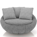 Ver imagem 4 de Kit 02 Poltronas Giratórias para Sala de Estar Kira M03 Bouclê Cinza - Lyam Decor