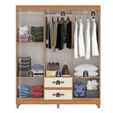 Ver imagem 3 de Guarda-roupa Solteiro Celesti 6 Portas 2 Gavetas com Espelho Cinamomo/off White - Pnr Móveis