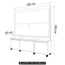 Ver imagem 5 de Estante Painel de Tv 70 Pol 180cm Luma H01 Cinamomo/off White - Mpozenato