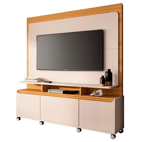 Estante Painel de Tv 70 Pol 180cm Luma H01 Cinamomo/off White - Mpozenato