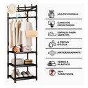 Ver imagem 5 de Armário Organizador Sapateira Estante 3 Prateleiras Plástico Reforçado 60cm Preto Yeet