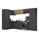 Ver imagem 3 de Armário de Cozinha Completa de Canto com Rodapé Veneza Multimóveis MP2090.895 Preto