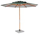 Ver imagem 1 de Ombrelone Leblon Verde Militar em Madeira 2,40 Mt (larg) Base 65x65 Cm Central com Tecido Bagun -