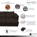 Ver imagem 3 de Sofá Retrátil Elétrico Sala de Estar Nolan Bipartido 379cm Conforto Premium em Couro Marrom G58 - Gr