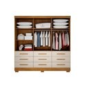 Ver imagem 2 de Guarda Roupa Solteiro 3 Portas e 9 Gavetas C/ Espelho Jequitibá/buriti Freijo Cumaru C/ Fendi -