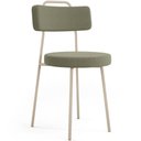 Ver imagem 1 de Cadeira Decorativa Estofada para Sala de Jantar Barcelona Arena L02 Bouclê Verde Oliva - Lyam Decor