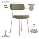 Ver imagem 4 de Cadeira Decorativa Estofada para Sala de Jantar Barcelona Arena L02 Bouclê Verde Oliva - Lyam Decor