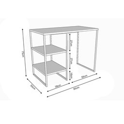 Aparador para Adega Industrial Bourbon 95cm - Preto/carvalho - 3