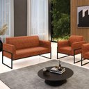 Ver imagem 3 de Sofá Namoradeira com Poltrona Base Industrial Alta Preto Marisa Corano Nozes D03 - D\'rossi