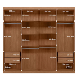 Guarda Roupa Casal 8 Portas 4 Gavetas Master New Santos Andirá Jatobá Areia - 3