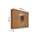 Ver imagem 4 de Guarda Roupa 3 Portas de Correr (1 C/ Espelho) e 6 Gavetas Arezzo/medelim Cumaru - Novo Horizonte