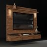 Painel Home Suspenso Lodi para TV até 70 Polegadas 3 Porta Rustico Malbec/Rustico Malbec - 3
