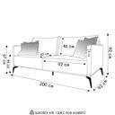 Ver mais imagens de Sofá 3 Lugares 200cm Pés de Metal Vecchia S06 Linho Natural - Mpozenato