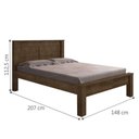 Ver imagem 2 de Cama Casal Roma com Cabeceira MDF Malbec Marrom 148cm Estrutura Framar