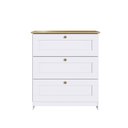 Ver imagem 1 de Cômoda Americano 3 Gavetas Branco/ipê - Decibal