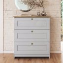 Ver imagem 3 de Cômoda Americano 3 Gavetas Branco/ipê - Decibal