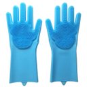 Ver imagem 1 de Luvas de Silicone Para Esfregar Louças Azul
