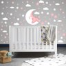Adesivo de Parede Infantil Lua Nuvens Estrelas Rosas - 6