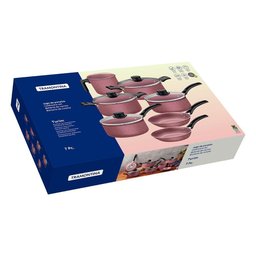 Jogo de Panelas 7 Peças Turim Aluminio Antiaderente Rosa - 8