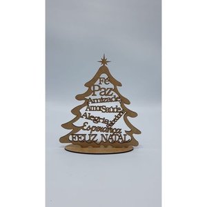 Arvore de Natal em Mdf Palavras Decoração de Mesa - 10 Unidades