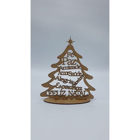 Arvore de Natal em Mdf Palavras Decoração de Mesa - 10 Unidades