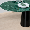 Ver imagem 2 de Mesa de Jantar Oblongo 140x90cm - Mármore Verde Guatemala