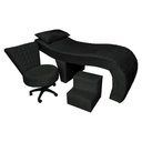 Ver imagem 1 de Kit Maca Estética Metalasse com Mocho e Escadinha 80 Cm Slk Decor Nina Preto