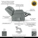 Ver imagem 3 de Poltrona do Papai Reclinável Sala de Cinema Barcelona Glider Manual Giratória Massagem USB PU Cinza