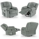 Ver imagem 7 de Poltrona do Papai Reclinável Sala de Cinema Barcelona Glider Manual Giratória Massagem USB PU Cinza