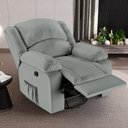 Ver imagem 2 de Poltrona do Papai Reclinável Sala de Cinema Barcelona Glider Manual Giratória Massagem USB PU Cinza