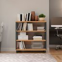 Ver imagem 1 de Estante para Livros 4 Prateleiras Estilo Industrial em Mdf F23 Freijó Preto Fosco Dalla Costa