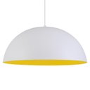 Ver imagem 3 de Pendente Meia Lua 50cm Luminária Alumínio Branco Textura C/ Amarelo