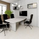 Ver imagem 1 de Mesa Reunião 270cm x 110cm Pé Painel com 2 Caixas para Tomadas F5 Office Cor:Cinza