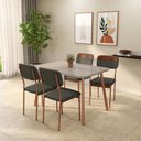 Ver imagem 4 de Conjunto Sala de Jantar 4 Cadeiras Jasmim Carraro Off White Rosê