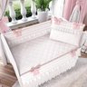 Kit Berço Menina Princesa Clássica Rosa 7Pçs Grão de Gente - 1