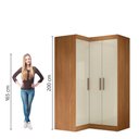 Ver imagem 5 de Quarto Modulado de Canto Madrid com 3 Portas Maxel Madeirado/off White