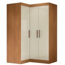 Ver imagem 1 de Quarto Modulado de Canto Madrid com 3 Portas Maxel Madeirado/off White