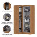 Ver imagem 4 de Quarto Modulado de Canto Madrid com 3 Portas Maxel Madeirado/off White