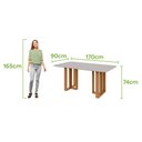 Ver imagem 2 de Conjunto Sala de Jantar Mesa Téssera 170 Tampo Vidro Off White com 6 Cadeiras Bonna - Lopas Amendoa