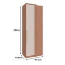 Ver imagem 5 de Guarda Roupa 1 Porta Correr para Canto Reto 841mm Setiba Plus Rimo Carvalho/palha