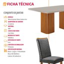 Ver imagem 6 de Mesa de Jantar Eloise 180cm Tampo Mdf Vidro Canto Copo com 6 Cadeiras Lira