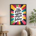 Ver imagem 1 de Quadro Seja Grato Pelo Agora e Otimista Pelo Futuro 45x34cm - com Vidro:moldura Branca