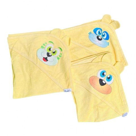 Toalha de Banho Bebe Mafessoni Orelhinha C/capuz: Amarelo