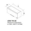 Ver imagem 2 de Armário Aéreo Horizontal de Cozinha 80cm 1 Porta New Porto - Itatiaia Freijó/off White
